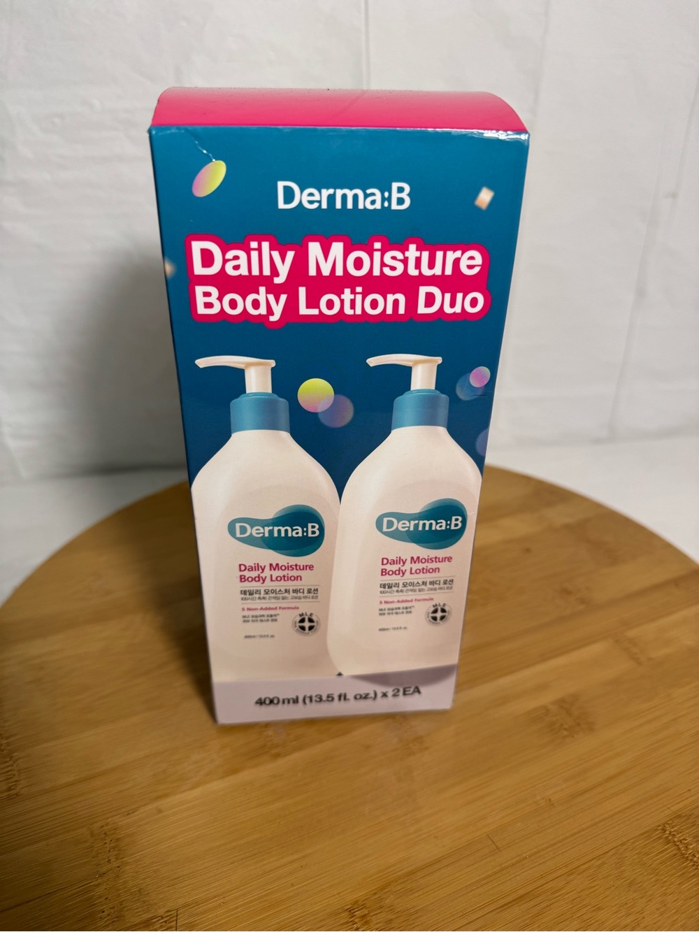 Derma:B Daily Moisture Body Lotion Duo 400ml x 2 13.5 oz K-Beauty New